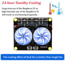 LED Light GPIO Extension Board Dual Cooling Fans for Raspberry Pi 4B/3B+