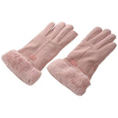 Autumn and Winter Suede Gloves Women's Warm Press Screen Haired Gloves RidinQ6P7