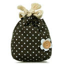 Organizer Bag Polka Dot Cotton Lin Drawing Flower Grey