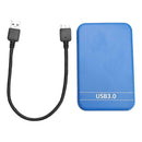 2.5 inch SATA 2 to USB3.0 HDD SSD Case External Hard Disk Enclosure (Blue)