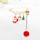 Christmas Pendant Brooch Metal Women Clothes Lapel Pins Badge Jewelry Gift