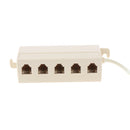 RJ11 jack 5 way outlet telephone modular line splitter plug adapter 6p4c' J  Hn