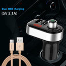 2 in 1 Dual USB 3.1A Fast Charging Phone Charger Bluetooth 5.0 MP3 Player