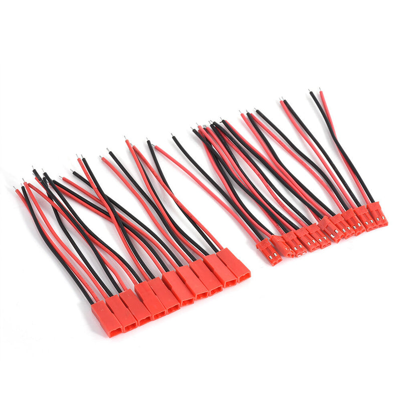 10 Pairs 100MM JST Male and Female Cable Connector Plug For RC BEC LiPo battery