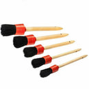 5 x Specialist Soft Natural Hog Hair Detailing Brushes for Car Cleaning Ven
