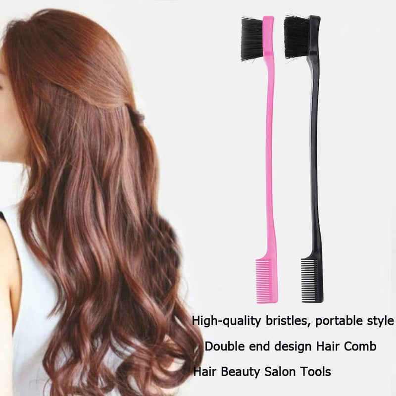 2pcs Double Sided Edge Control Brushes Salon Hair Styling Hairdressing Comb A
