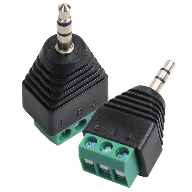 5pcs 3.5mm (1/8inches) Stereo Audio Male to AV 3-Screw Terminal Female Conn B8H1
