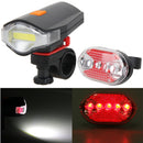 Bicycle COB LED Bike Cycling Front Rear Tail Light+5LED Taillight Night