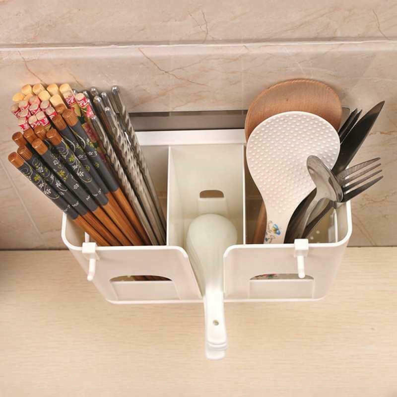 Multifunction Tableware Wall Mounted Dish Rack Drain Chopsticks Storage XSD QGK