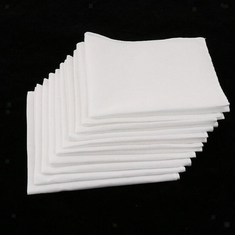 10Pcs Washable Solid Cotton Women Men's Handkerchiefs Pocket Square Hanky