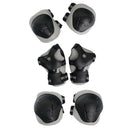 6 Pcs Kid Child Roller Skating Bicycle Knee Wrist Guard Elbow Pad Gray