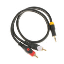 Dual Shielded 3.5mm Male to 2RCA Male Stereo Audio Adapter Cord 0.5m