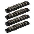 4 Pcs 8 Positions Dual Row 30A Screw Terminal Strip Blocks Barrier Strip (Black)