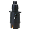 12V 7-Way Round Plastic RV Trailer Plug Connector Plug (Black)
