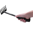 Black Nonslip Handle Metal Head Lawn Garden Rake Hand Tool 12.1" W7D4