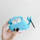 Cute Whale Pattern Soft Silicone Protective Case for Airpods 1/2 Charging Box