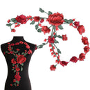 Rose Flower Applique Badge Embroidered Sew on Floral Collar Patch Dress Craft TE