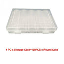 100Pcs Coin Cases Capsules Holder Clear Plastic Round Storage Box 27Mm