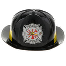 Black Fireman Safety Helmet Kids Costume Party Dress Up Fun Role Play Game