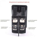 Pair 35A 12V Driving Fog Lamp Rocker Toggle Switch W/ Green + Red LED Light
