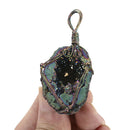 1X Natural Wrap Rainbow Titanium Crystal Agate Druzy Quartz Geode Pendant Bead