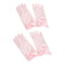 2 Pairs Girls Satin Princess Gloves Wedding Bow Party Gloves Wrist Length