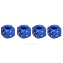 4x Aluminum Alloy Dice Style Car Tire Tyre Wheel Valve Stem Caps Dust Cover Blue