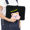 11 inch Laptop Bag Cute Bear Pouch Case for iPad Protective Cover (Black)