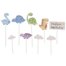 9pcs Birthday Cake Topper Cupcake Cartoon Cloud Dinosaur Cake Decorating Kids3C