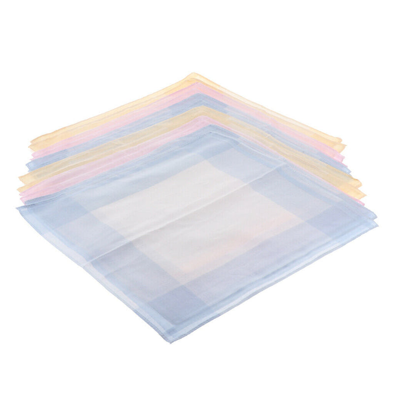 Set of 12 Plaid Pattern Handkerchief Pocket Square Hanky Party Suits Hankies