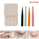 4Pcs/bag Eyebrow Tweezers Stainless Steel Point Slant Flat Tip Removal Makeup .