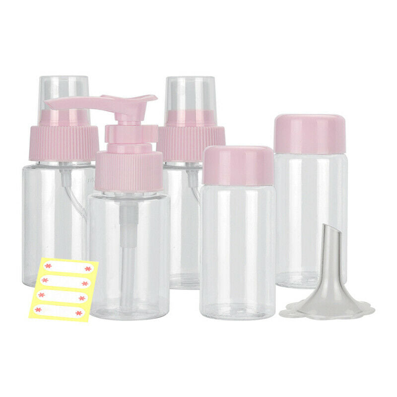 7pcs Plastic Portable Travel Makeup Skin Care Lotion Empty Case Container Bottle