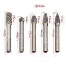 5Pcs Set Carbide Rotary File 6x8Mm Double Grain Tungsten Steel Barrel Sharp
