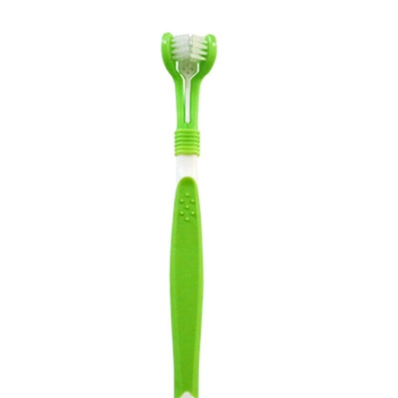 Dog Toothbrush Puppy Teeth Brush Three Head Tartar Oral Care Tool V4F5