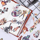 50Pcs/bag Pvc Waterproof Sexy beauty Girls Stickers For Skateboard Luggage De Ew