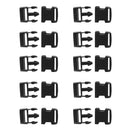 10X 38mm 1 1/2" Black Plastic Side Quick Release Buckles Webbing Strap Clasp