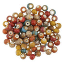 100x 6mm Round Ceramic Loose Bead Porcelain Ceramic Beads DIY For Jewelry Making