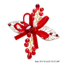 Women Red Crystal Leaf Hairpin Kids Girls Bride Wedding Bowknot Hair Clips A