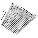 1X(15Pcs Full Carbon Steel Hex Shank Spade Flat Wood Drill Bit Set For Meta