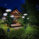 3LED Solar Simulation Rose Flower Light Garden Lawn Landscape Lamp (White)