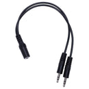 Black 3.5mm female to 2 of 3.5mm Male Audio Splitter Cable for speakers or  U9A1