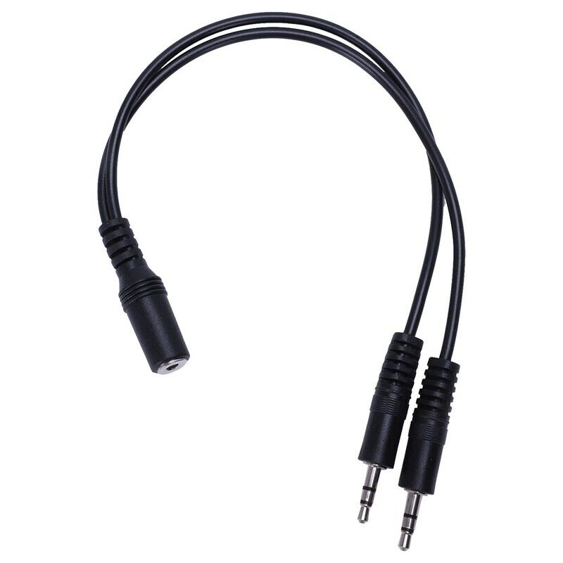 Black 3.5mm female to 2 of 3.5mm Male Audio Splitter Cable for speakers or  U9A1