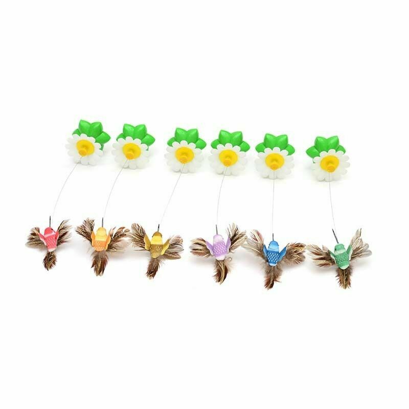 Funny Cat Toys Electric Flying Bird Rotation Kitten Teaser Batt.U K7W6 (No H2Q2
