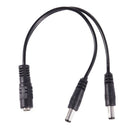 5X(5.5x2.1mm 1 to 2 M/F DC Power Splitter Cable for Security CCTV Camera A1A9)