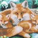 Fox Family 5D Diamond Painting Cross Stitch Kit Home Decor Craft Needlework