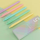 5Pcs/set Gel Pens Lovely Macaron Color Gel Pen 0.5mm Black Ink Signature Pe P8N3