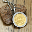 Stainless Steel Tai Chi Yin Yang Rotating Pendant Necklace Gift For Valentine,