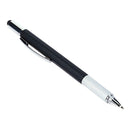 Multifunctional Screwdriver Blue Ink Ballpoint Pen Level Ruler Pen(Black) A