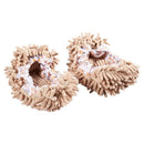 Microfiber Elastic Cuff Cleaning Mop Slipper Cover Pair Khaki P1N7