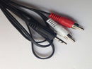 3.5mm 1/8" Stereo Male Mini Plug to 2 RCA Jack Adapter Audio Speaker Cable Black